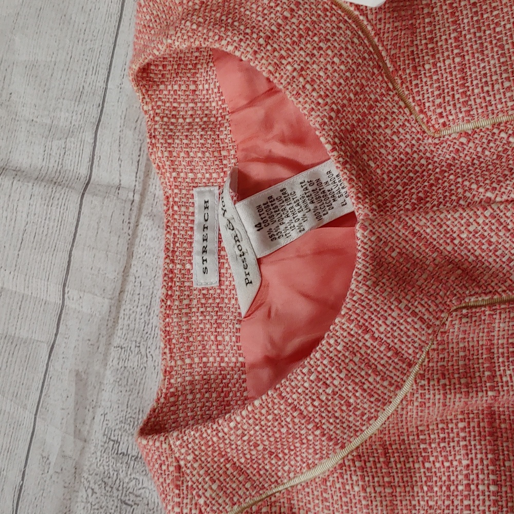 Preston & York Bouclé Jacket | 3/4 Sleeve | Coral | NWT | Waist Length Size 14 - Picture 5 of 9